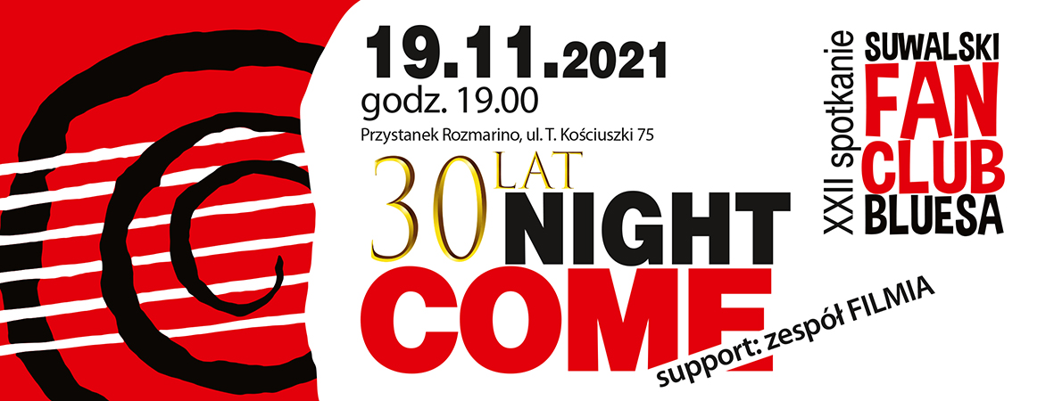 Koncert zespołu Night Come i gości – 19 listopada w Rozmarino.